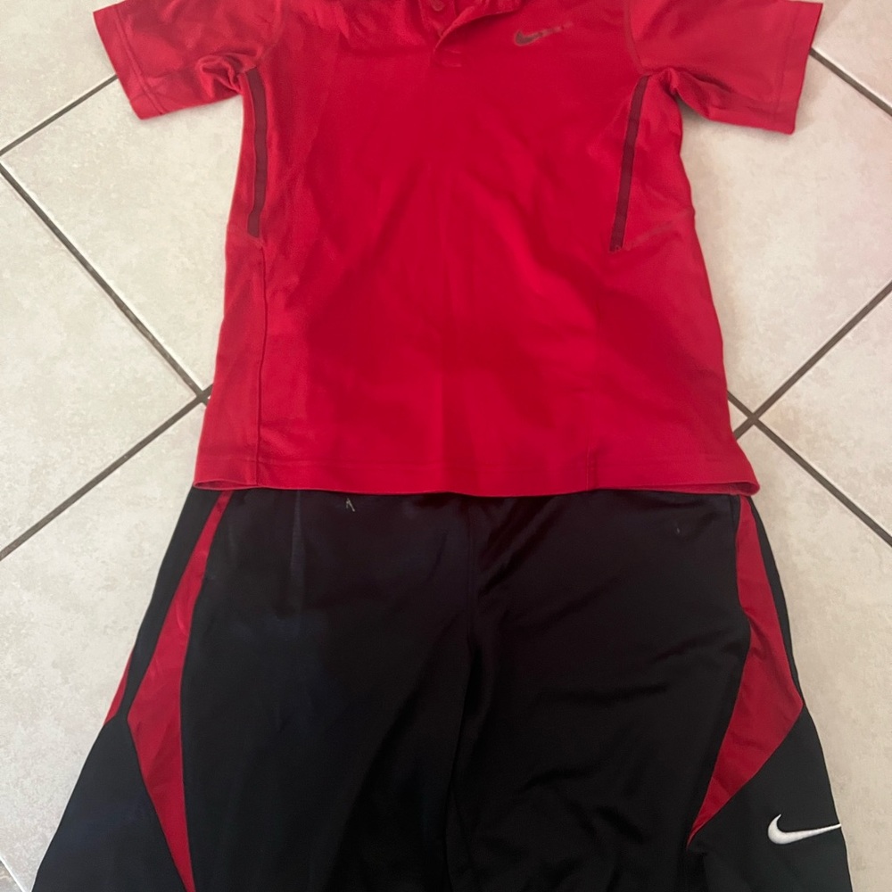 Nike Red and Black Sportswear Set